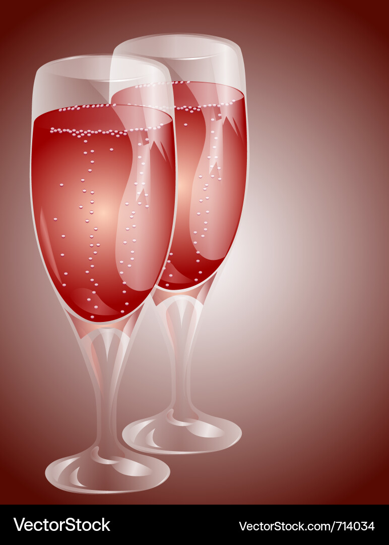 Two glasses of champagne Vector Image