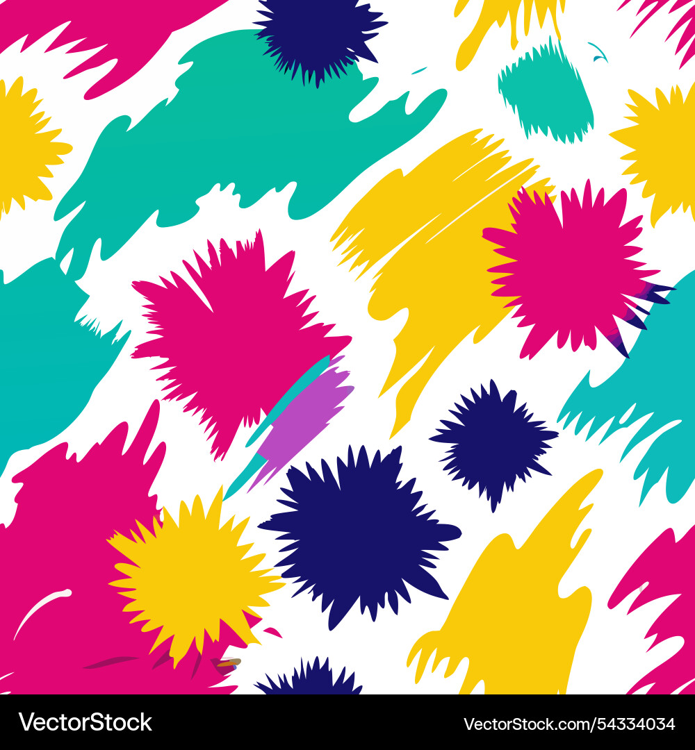 Vibrant array of colorful paint splatters Vibrant array of colorful paint splatters vector image