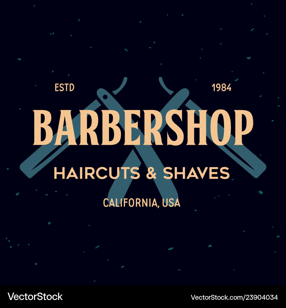 Vintage barbershop label template Vintage barbershop label template vector image
