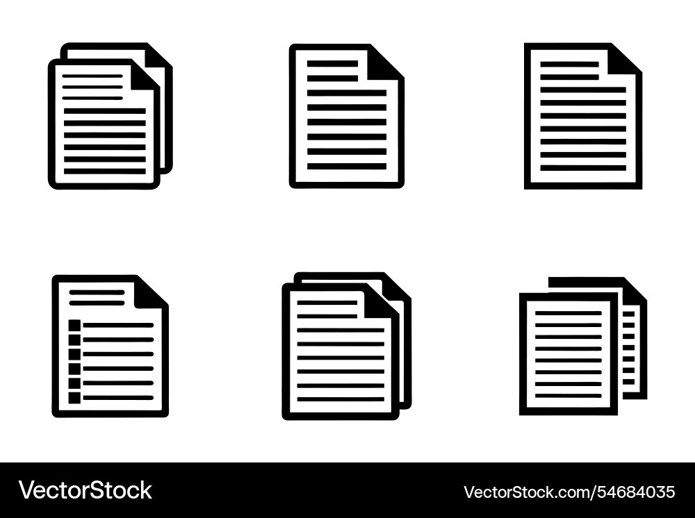 Art style document icon bundle set design Vector Image