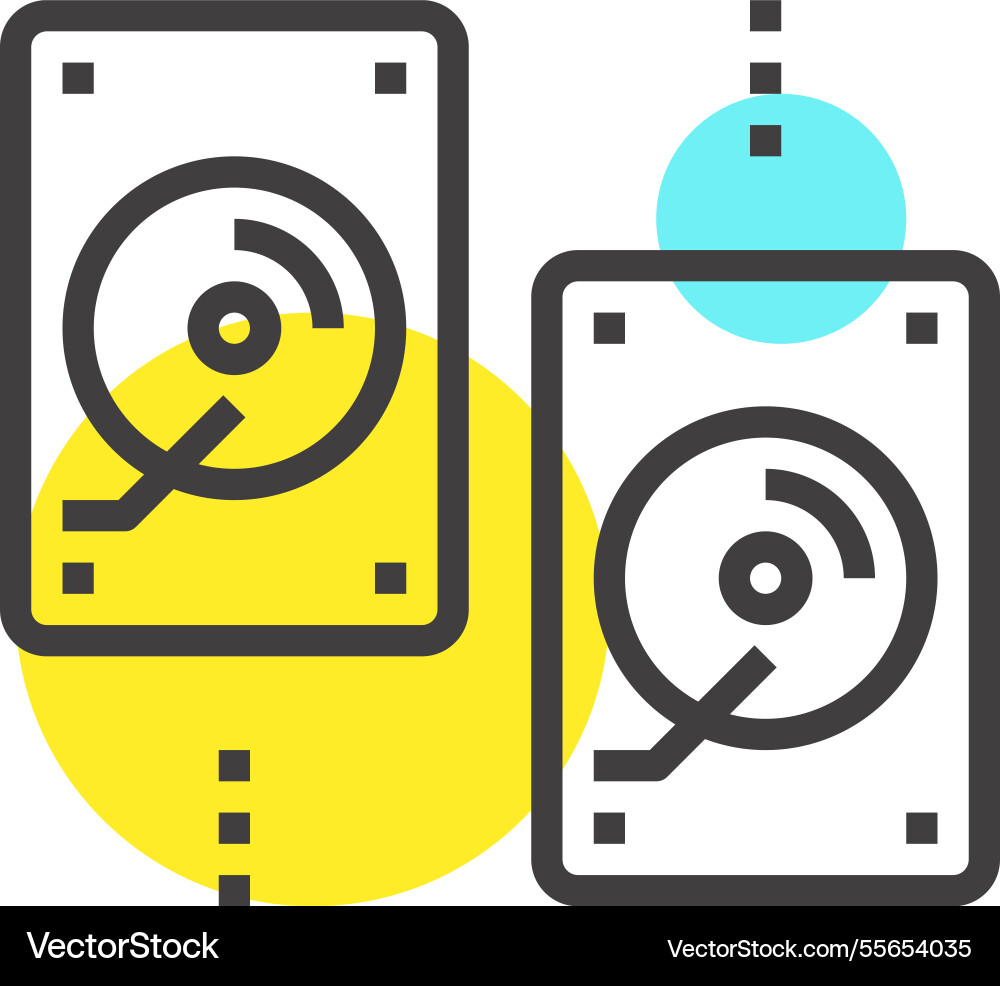 Backup and recovery flat line web icon concept Backup and recovery flat line web icon concept vector image