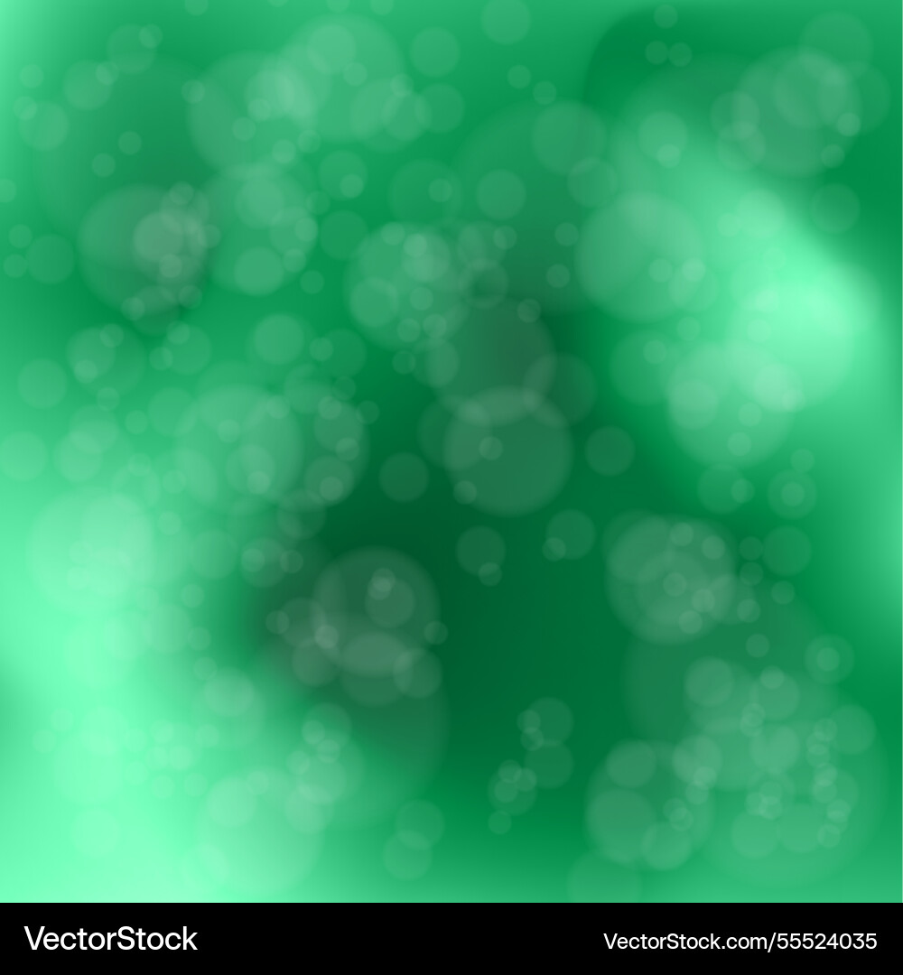 Bokeh on a green gradient background the layout Bokeh on a green gradient background the layout vector image