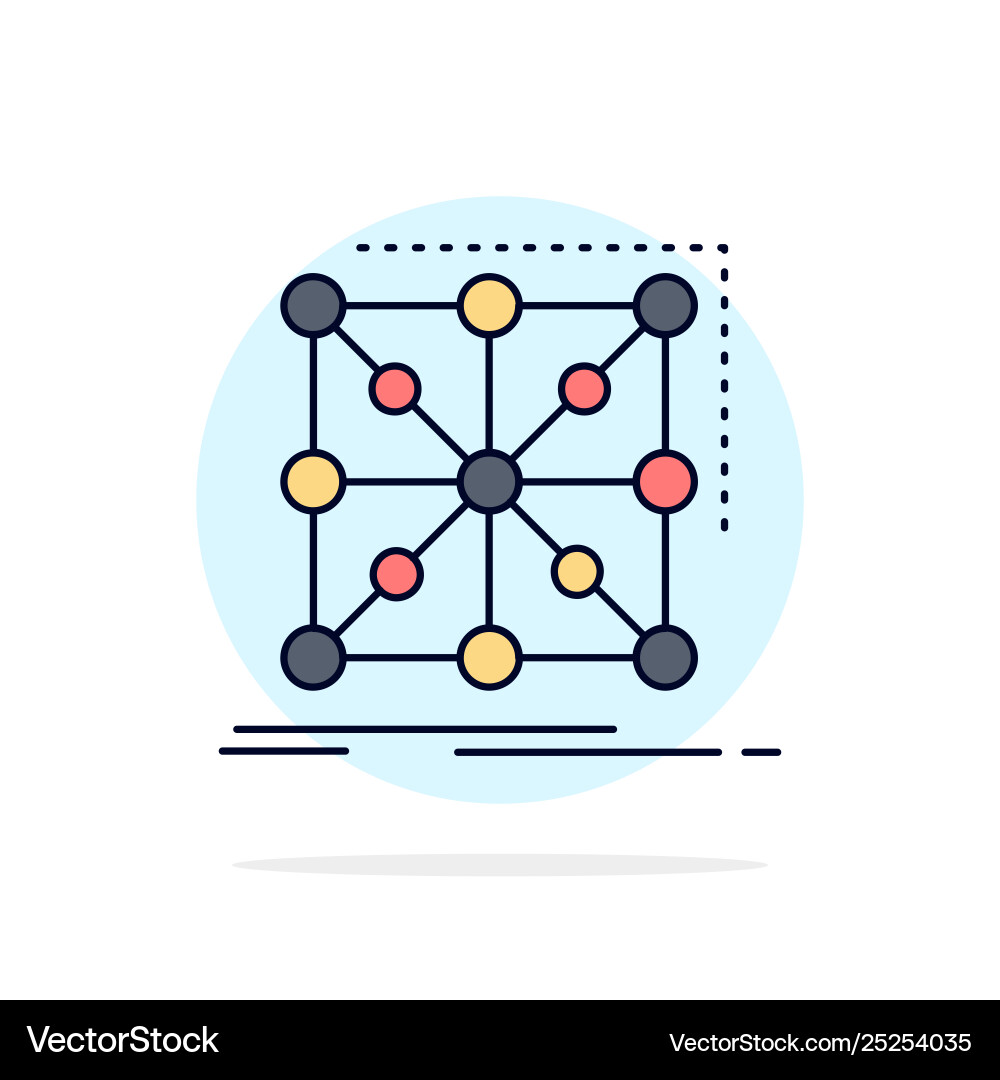 Data framework app cluster complex flat color icon Vector Image