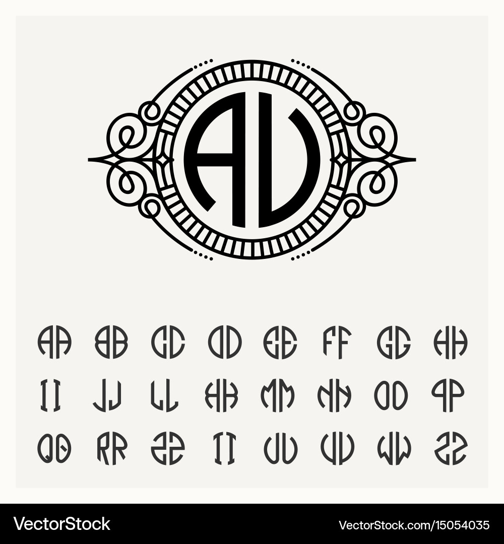 Elegant Monogram Badge Template vector image