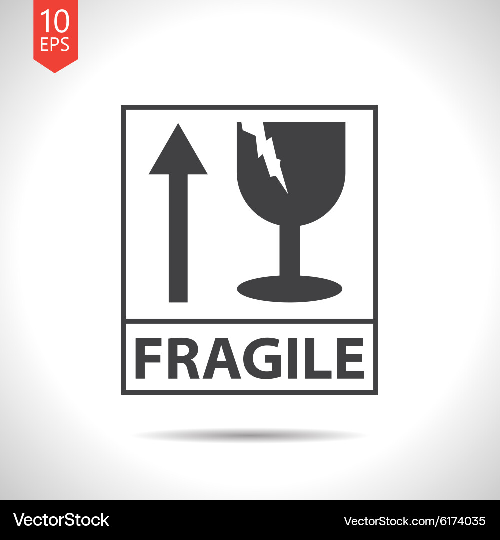 Fragile Package Icon vector image