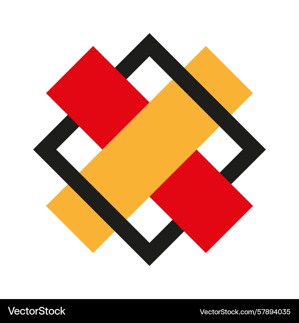 Geometric square element bold color abstract Geometric square element bold color abstract Vector Image