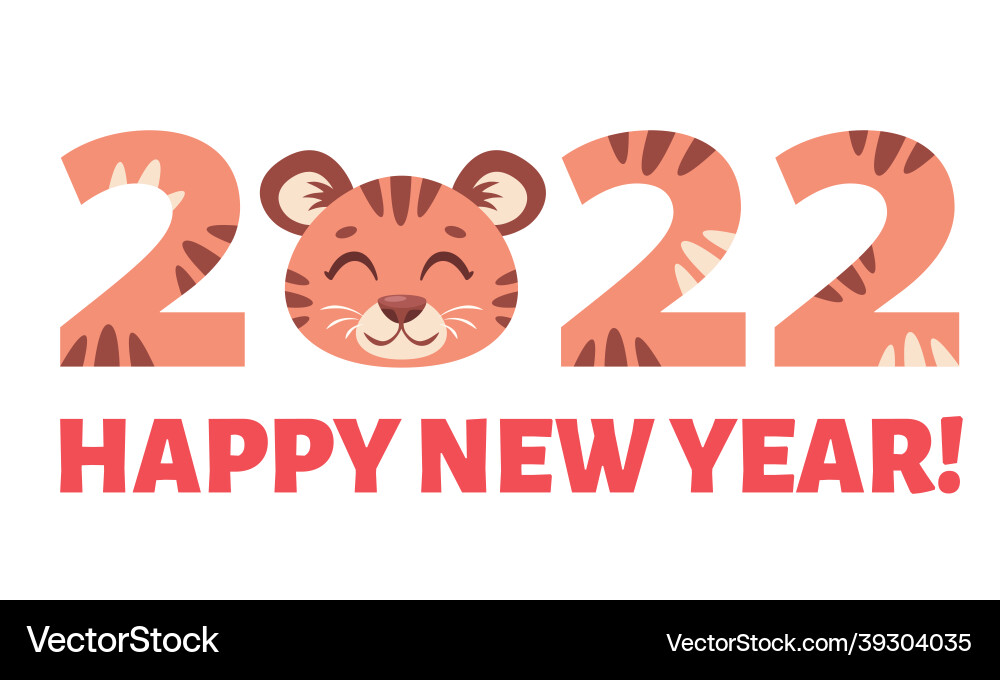 Glückliches neues Jahr 2022 des Tigers Glückliches neues Jahr 2022 des Tigers vektorbild