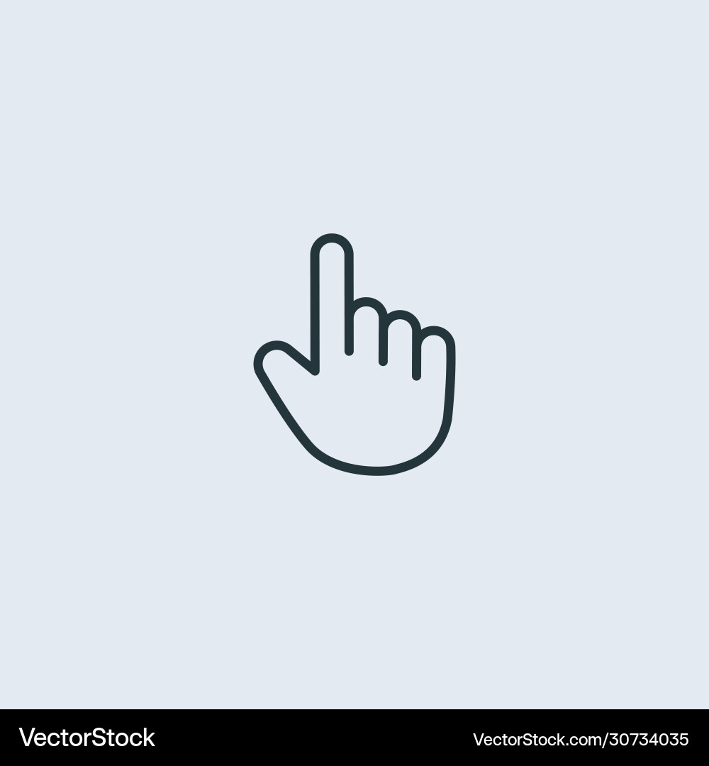 Hand icon pointer symbol outline simple flat sign Hand icon pointer symbol outline simple flat sign vector image