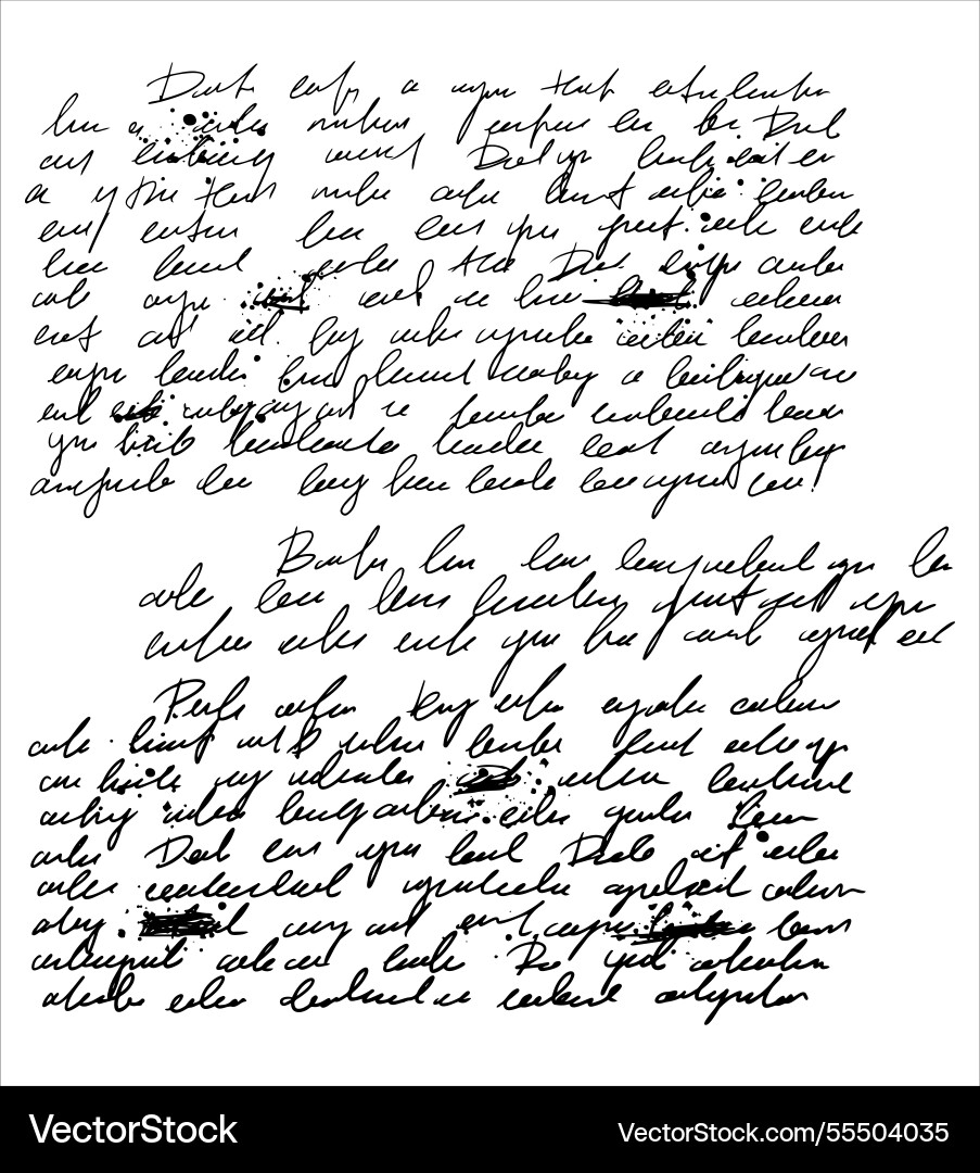 Illegible script poetry unreadable text Illegible script poetry unreadable text vector image