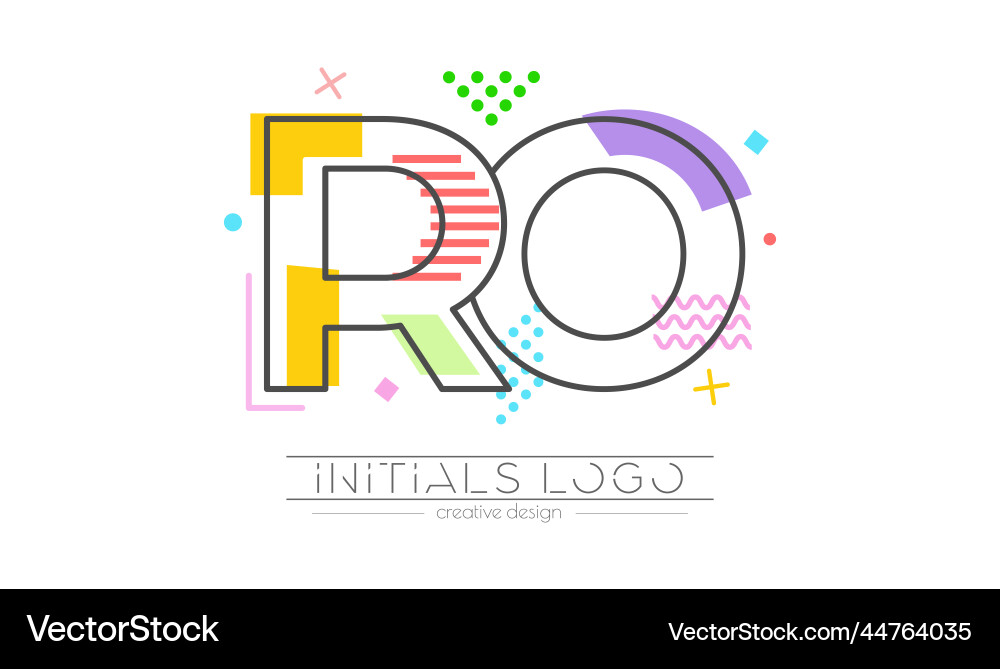 Letters r and o merging of two initials Letters r and o merging of two initials vector image