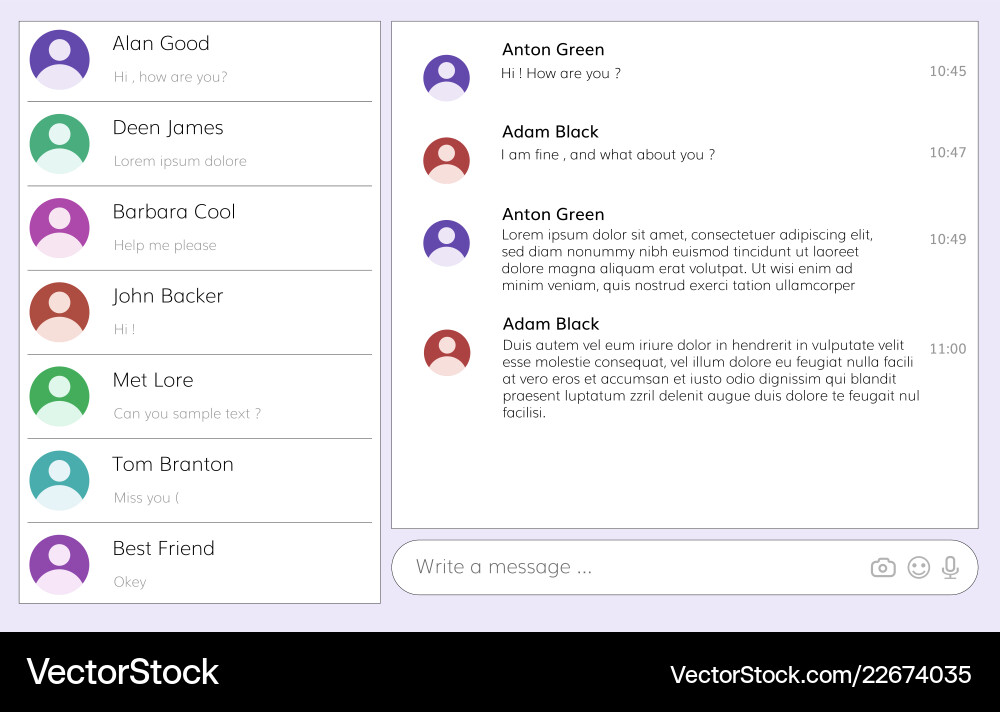 Message box chating computer interface vector image