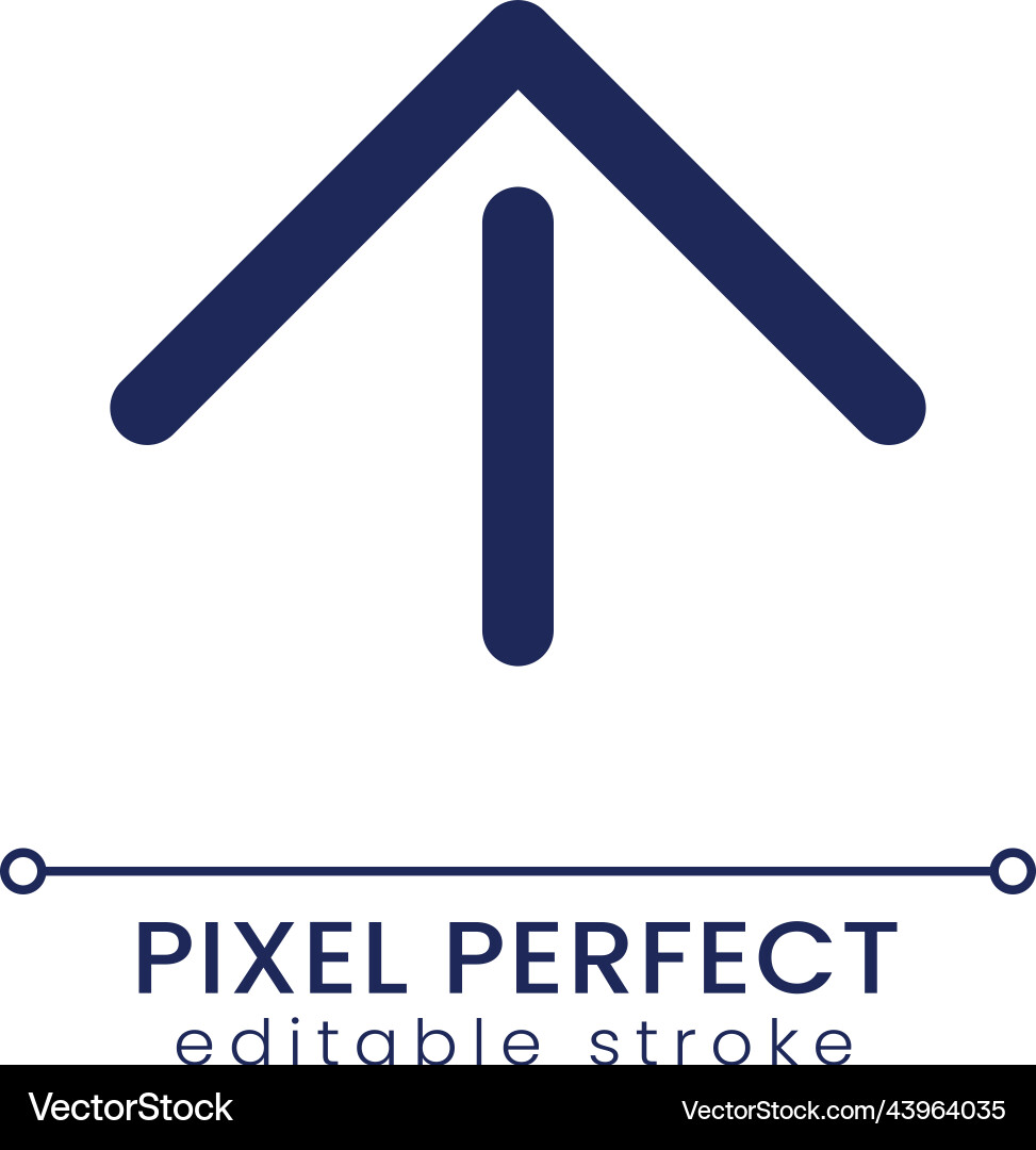 Move upward pixel perfect linear ui icon Move upward pixel perfect linear ui icon vector image