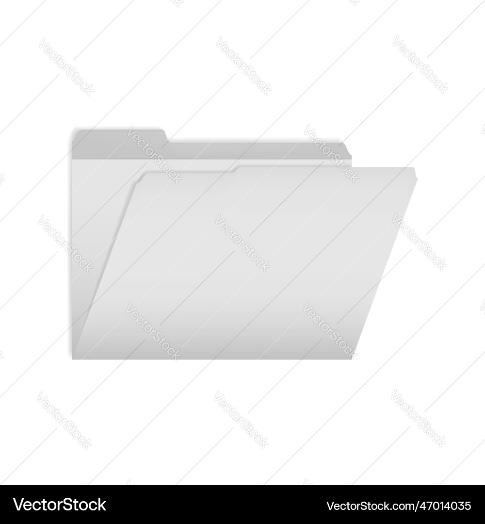 Open empty tabbed file folder isolated on white Open empty tabbed file folder isolated on white vector image
