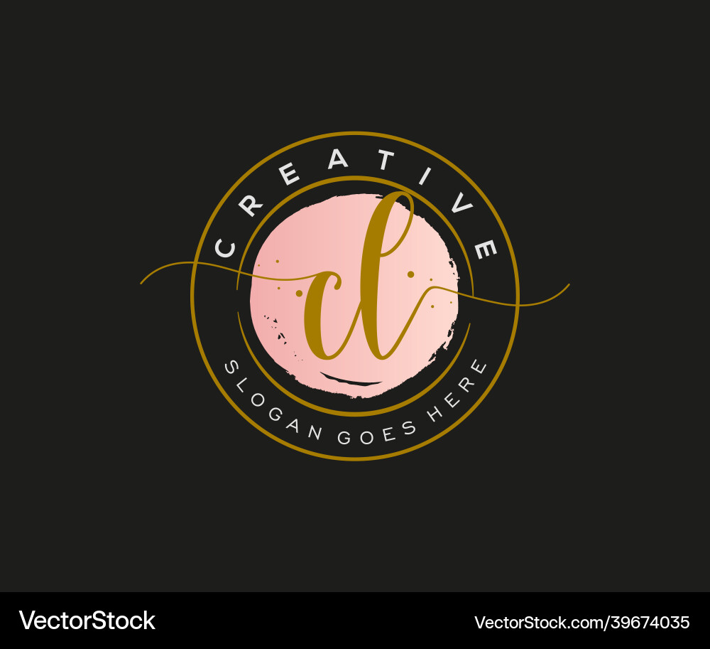 Original cl feminine logo beauty monogramm Original cl feminine logo beauty monogramm vektorbild