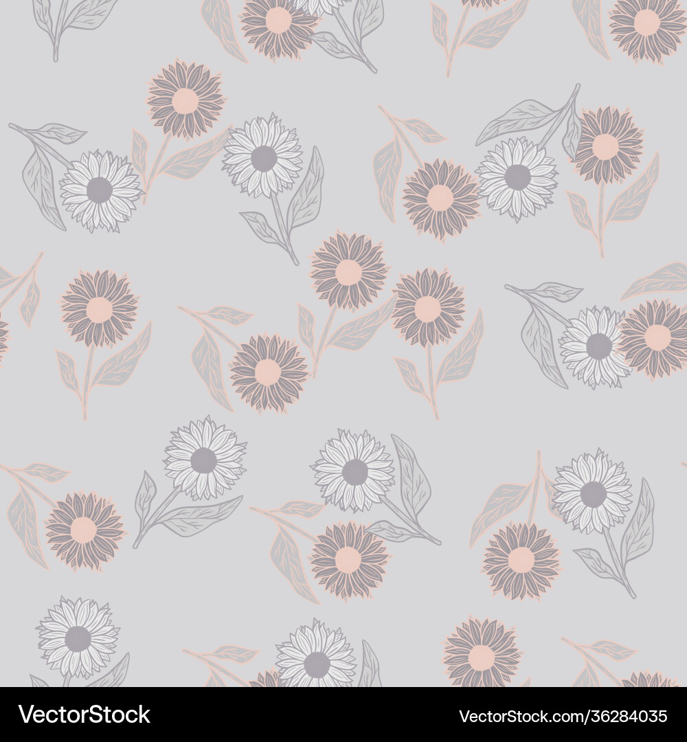 Pale palette seamless pattern with doodle simple Vector Image