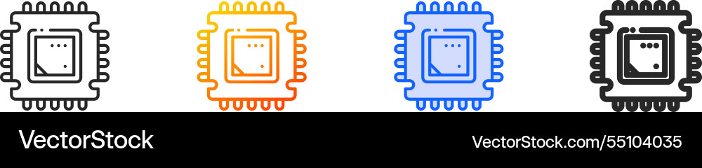 Processor iconthin linear gradient blue stroke Processor iconthin linear gradient blue stroke Vector Image