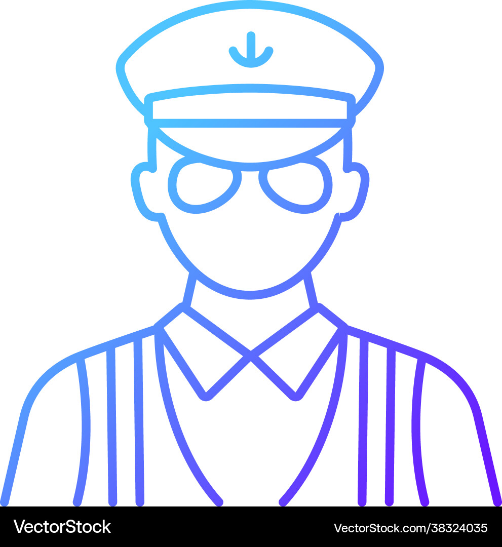Ruise ship security gradient linear icon Ruise ship security gradient linear icon Vector Image