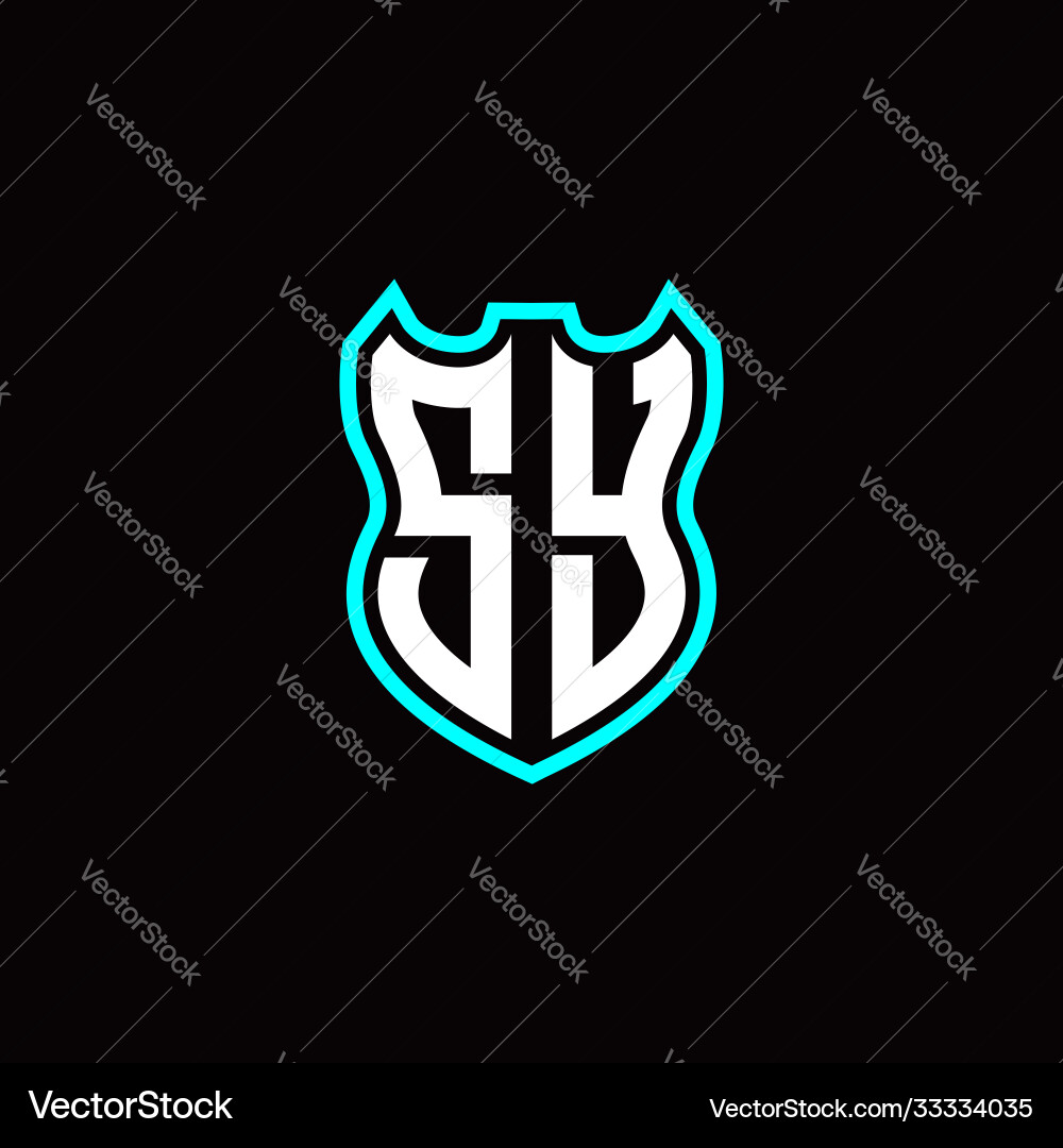 S y initial logo design with shield shape Vector Image