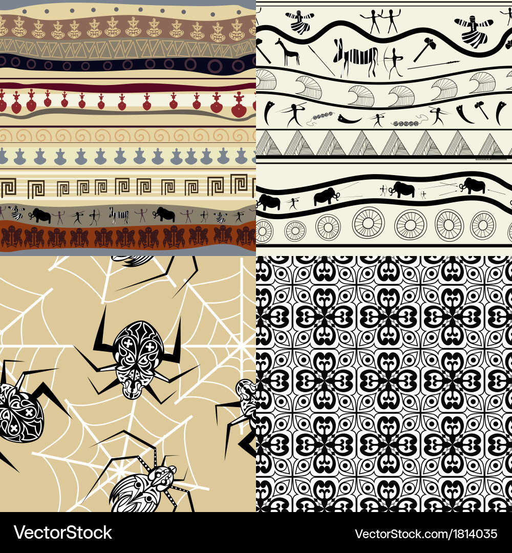 Set of a patterns tribal pattern Vector Image