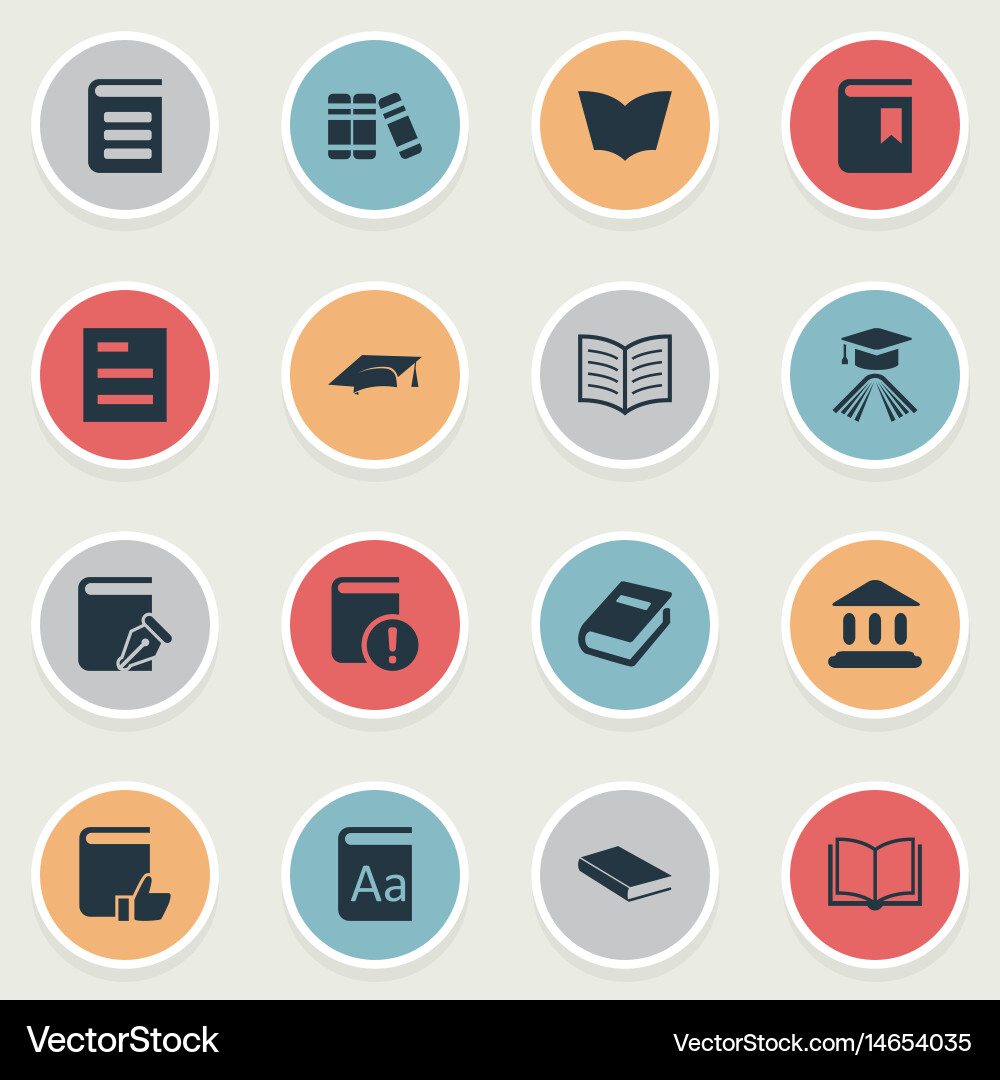Set of simple reading icons vector image