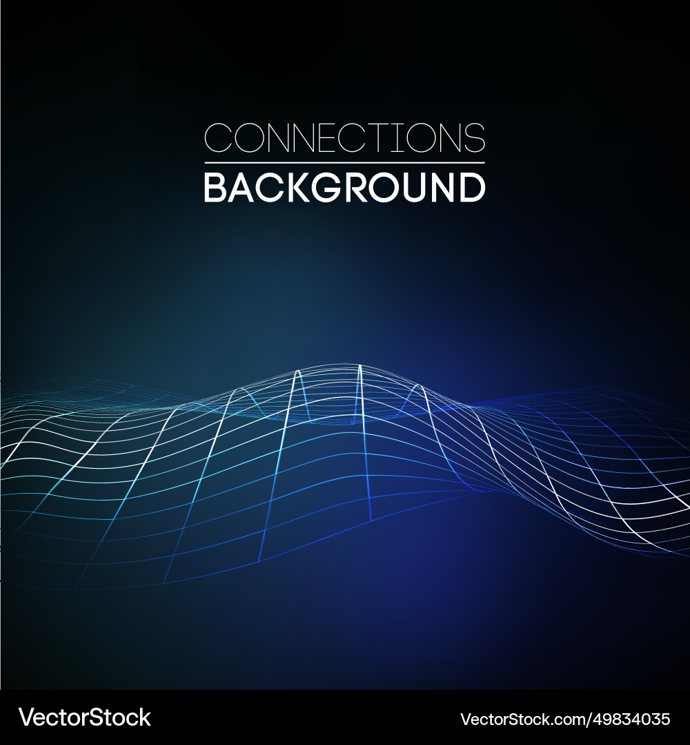 Sound wave audio abstract background network vector image