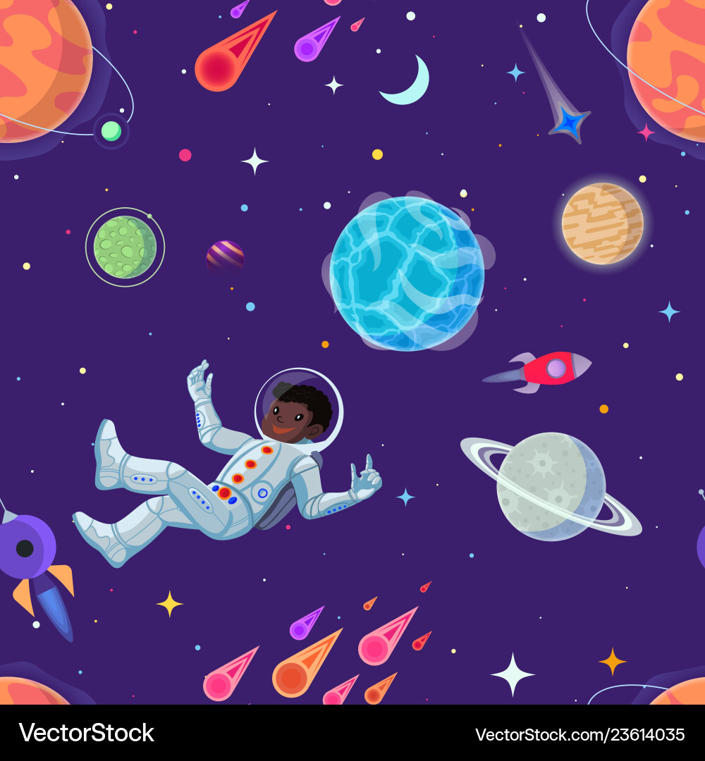 Spaceman at open space floating in antigravity Spaceman at open space floating in antigravity vector image