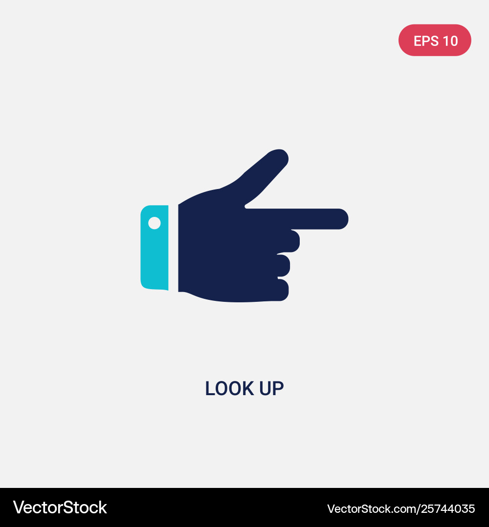 Two color look up icon from gestures concept Two color look up icon from gestures concept Vector Image