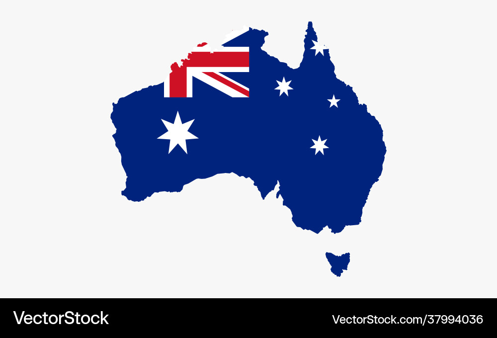 Australien Karte Flagge Design auf weißem Hintergrund Australien Karte Flagge Design auf weißem Hintergrund vektorbild