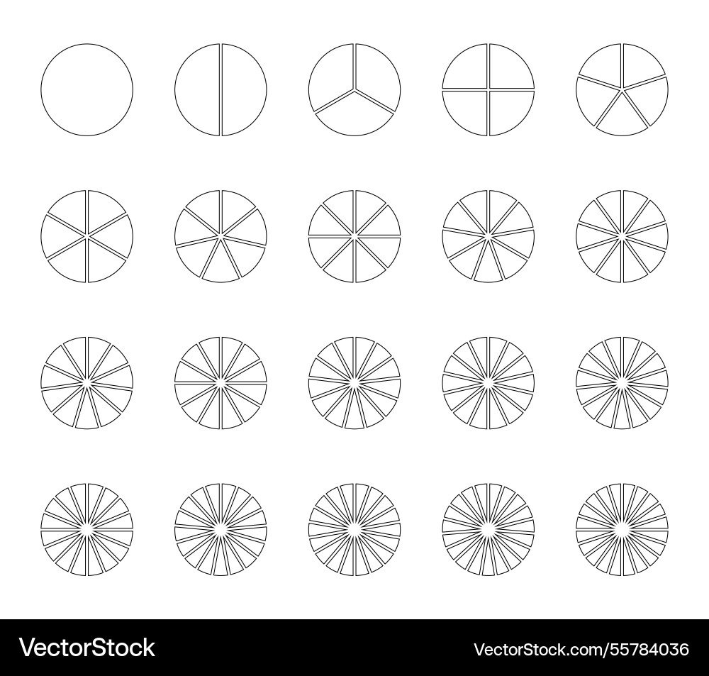 Circular chart template round structure pie Circular chart template round structure pie Vector Image