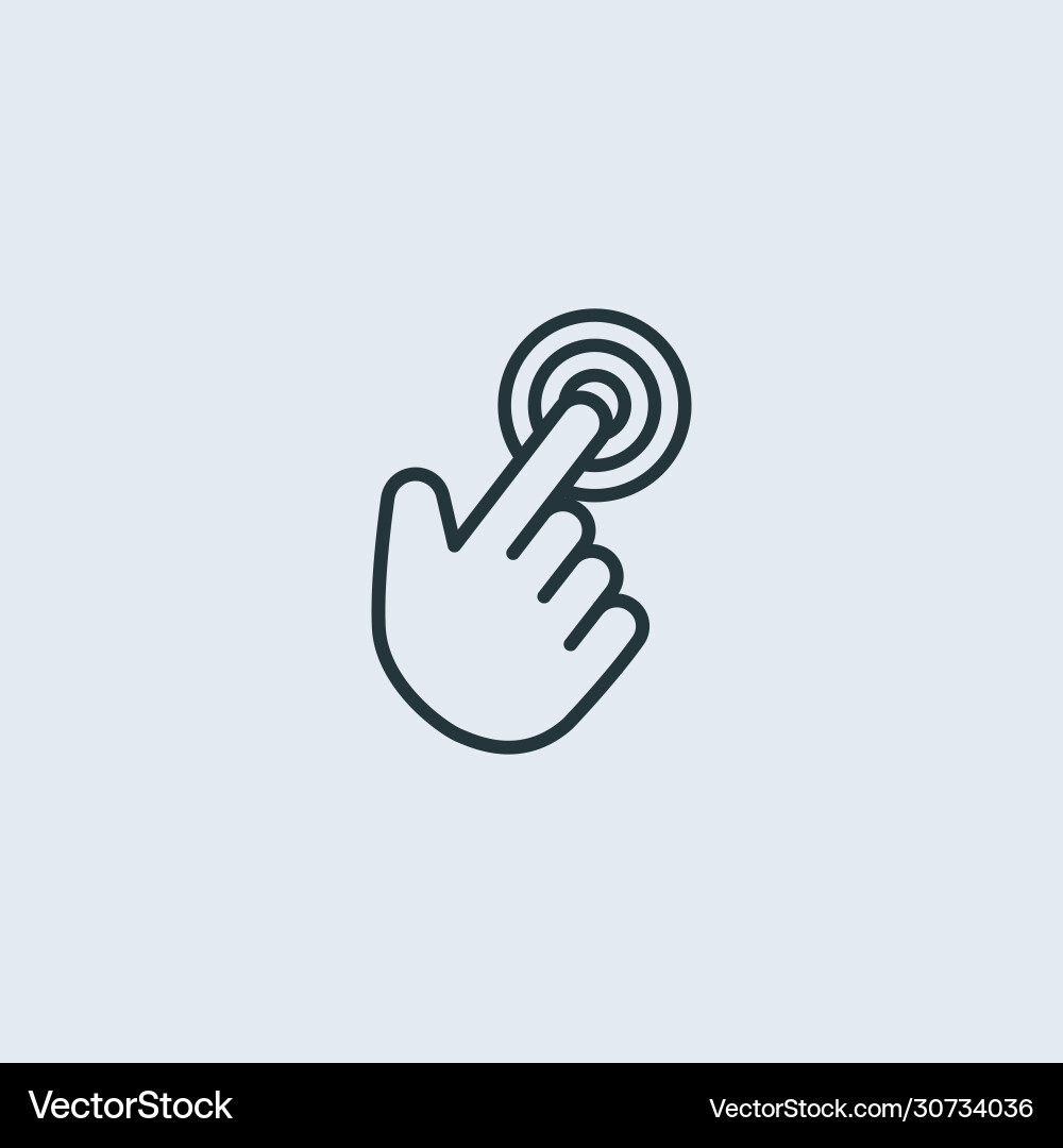 Click icon hand pointer symbol outline Click icon hand pointer symbol outline vector image