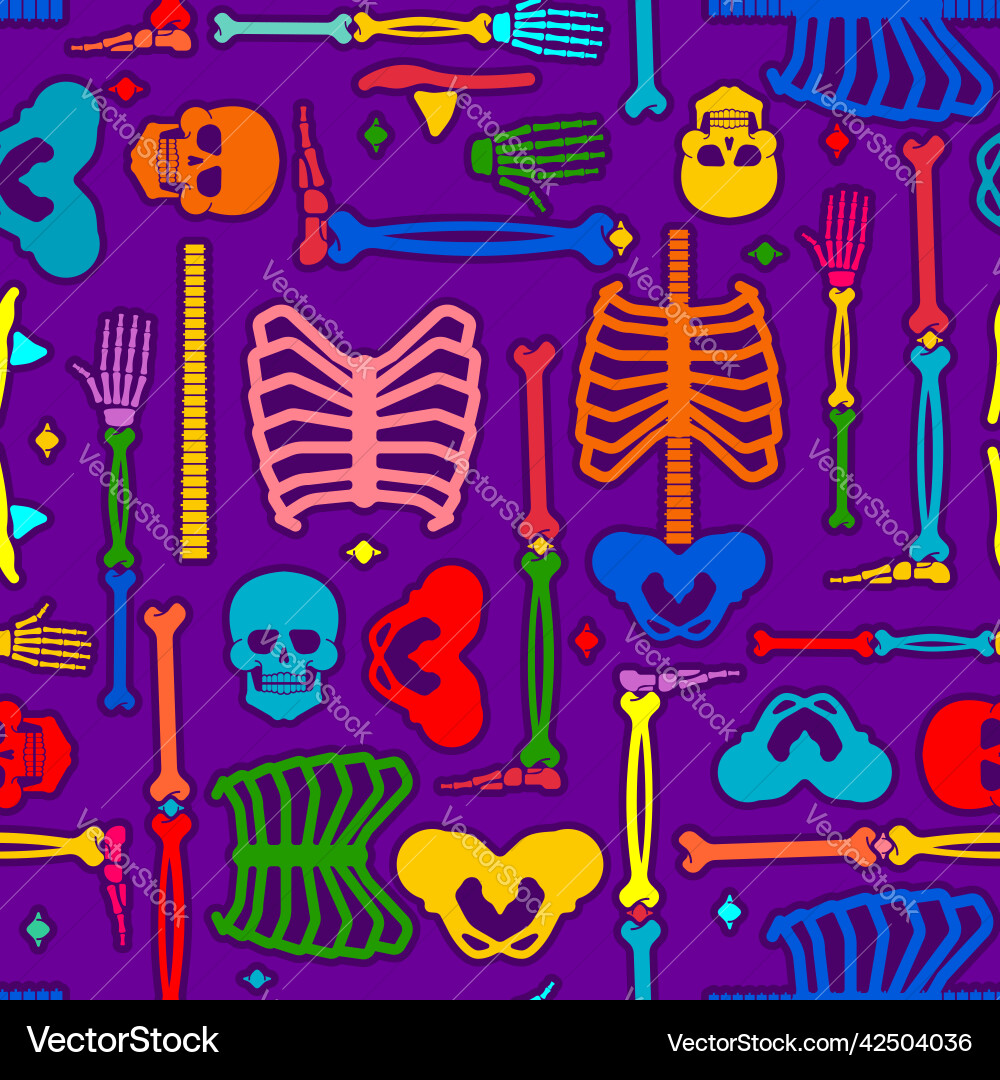 Day of the dead pattern seamless multicolored vector image