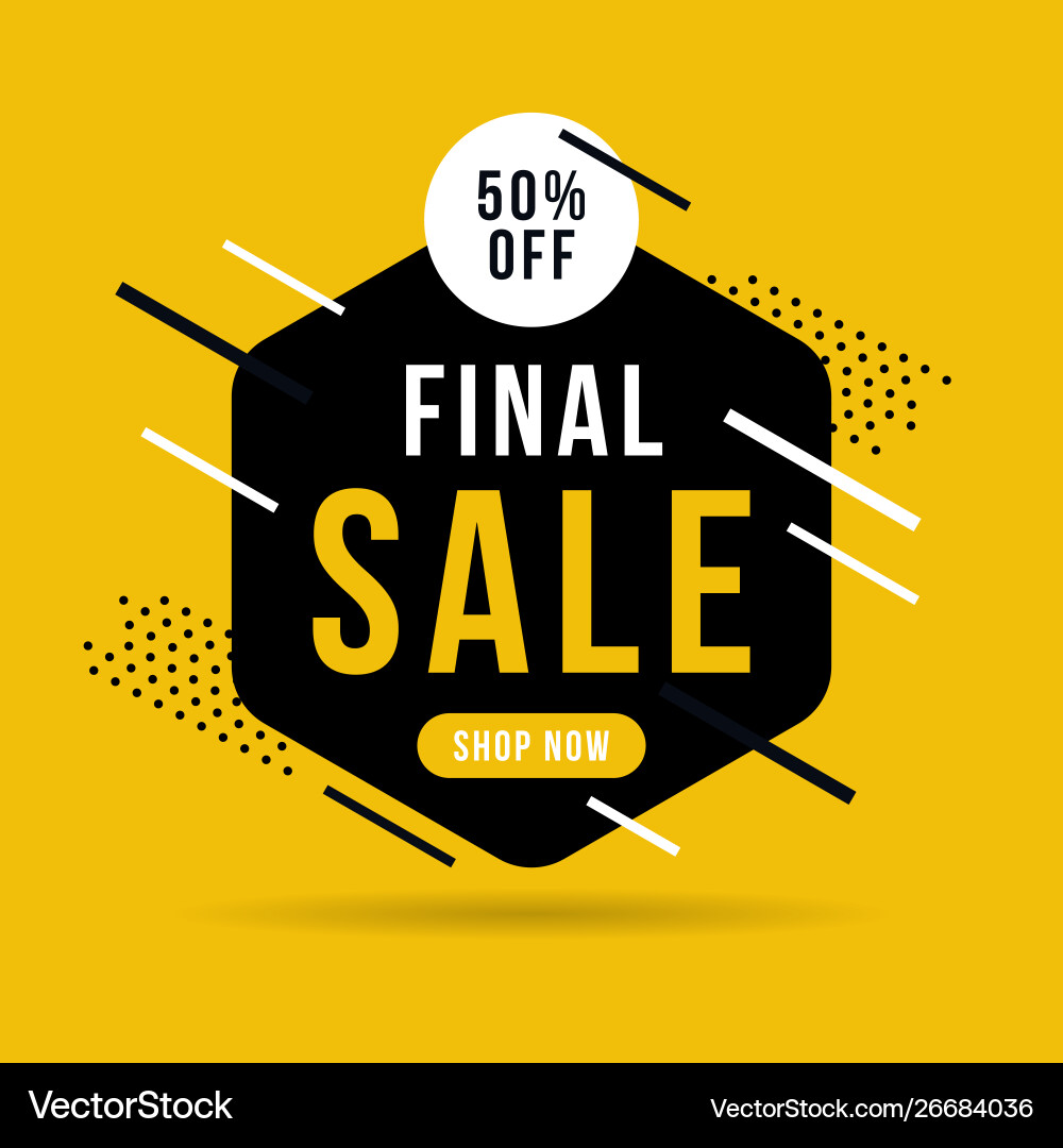 Final sale banner up to 50 off vector image