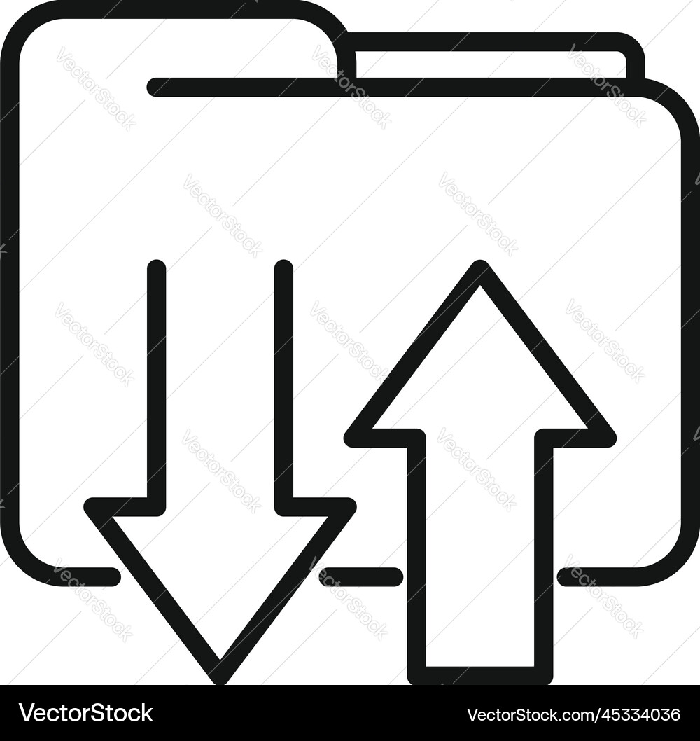 Folder storage icon outline backup data Folder storage icon outline backup data vector image