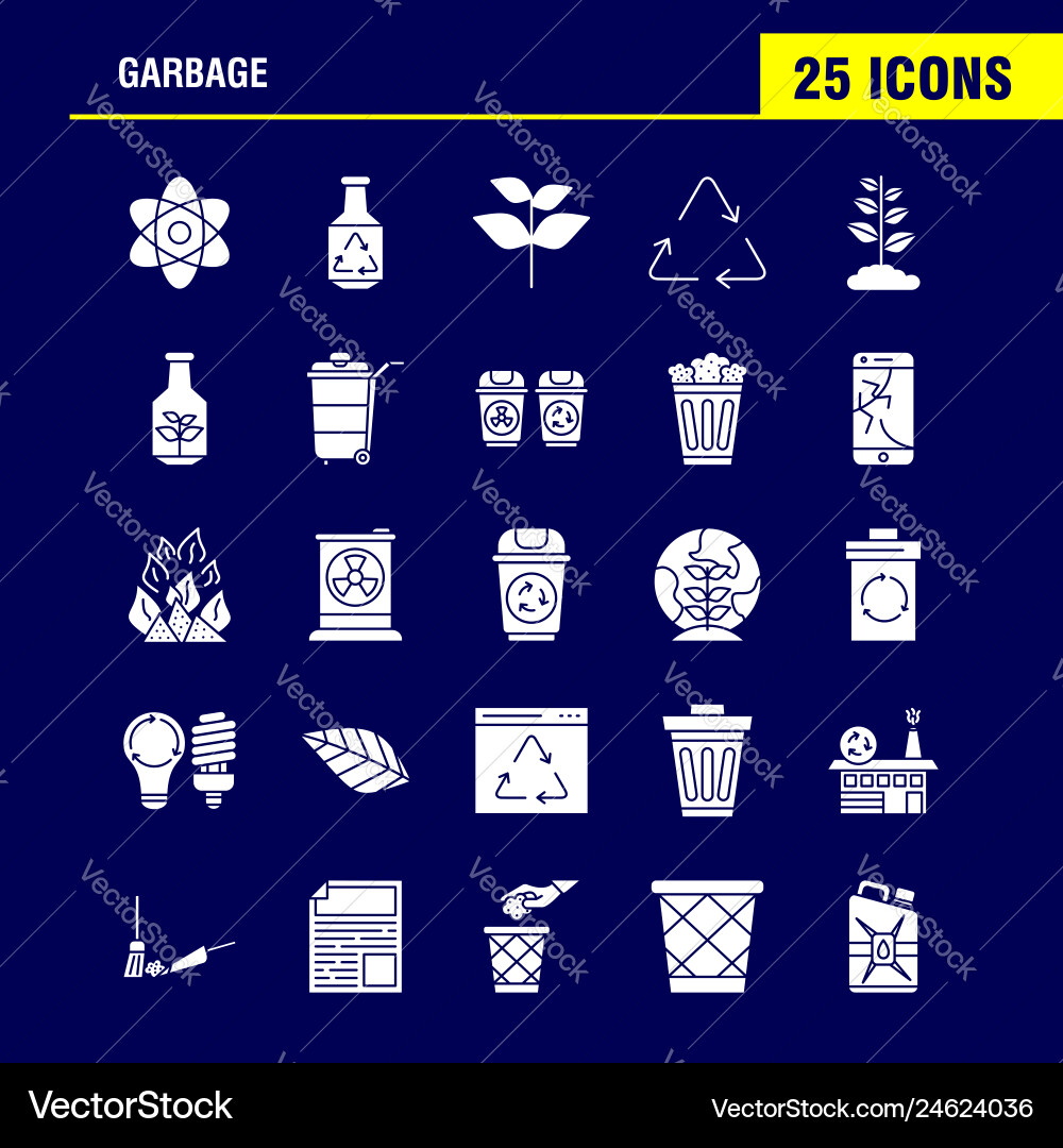 Garbage solid glyph icon for web print and mobile Vector Image