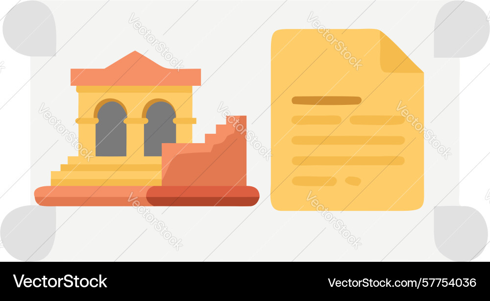 Historical document with ancient architecture vector image