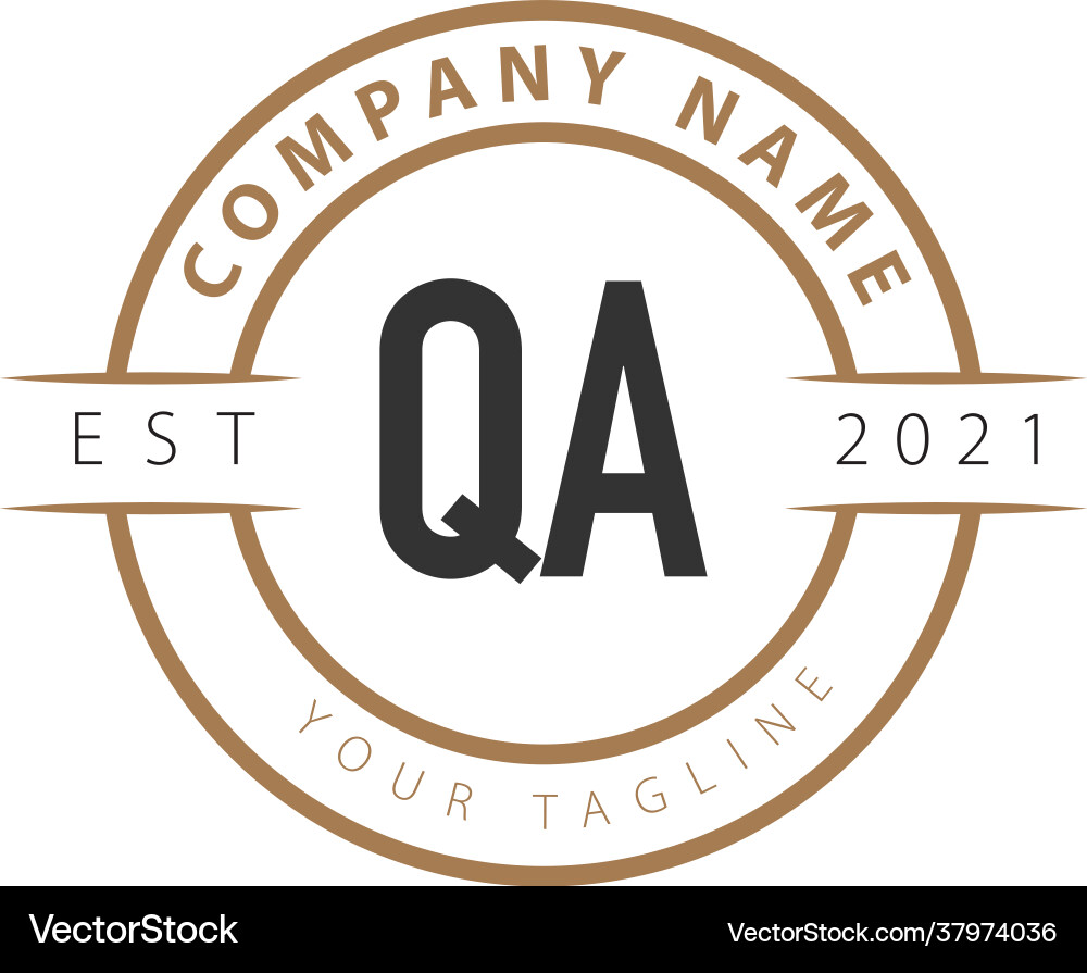 Initial letter qa vintage logo design template Vector Image
