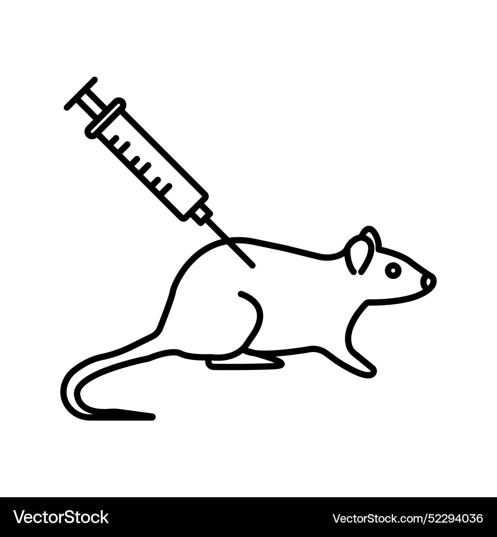 Lab rat experiment icon linear logo mark in black Lab rat experiment icon linear logo mark in black Vector Image