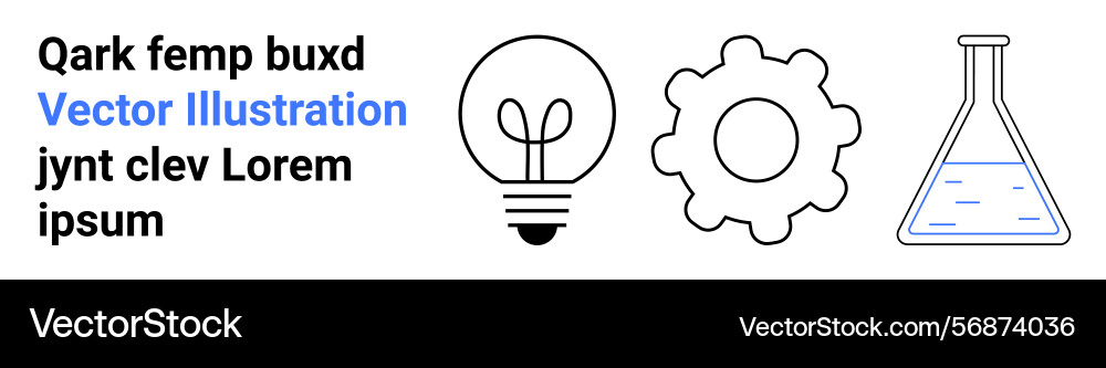 Light bulb gear and flask representing Light bulb gear and flask representing Vector Image