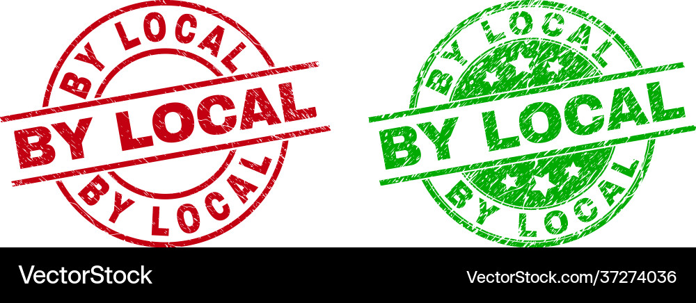 Local round badges using unclean texture Vector Image