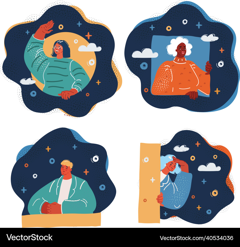 Nerd peeping from behind vector image