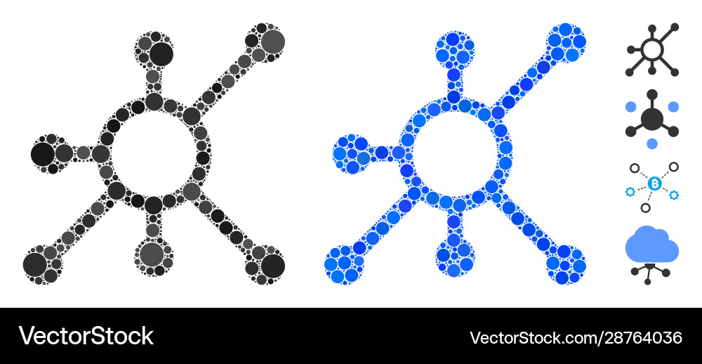 Network node composition icon round dots Network node composition icon round dots vector image