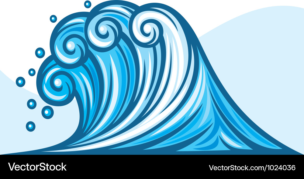 Ocean wave Royalty Free Vector Image - VectorStock