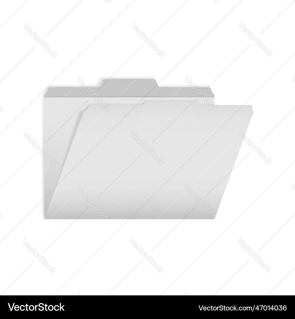Open empty gray tabbed file folder realistic Open empty gray tabbed file folder realistic vector image