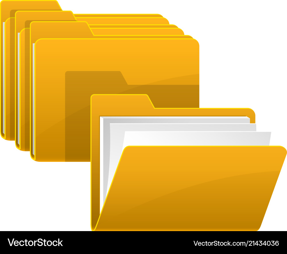 Open folder icon with document inside vector image