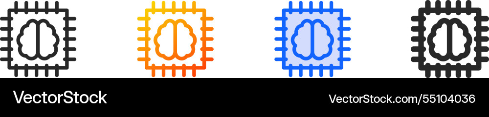 Processor iconthin linear gradient blue stroke Processor iconthin linear gradient blue stroke vector image