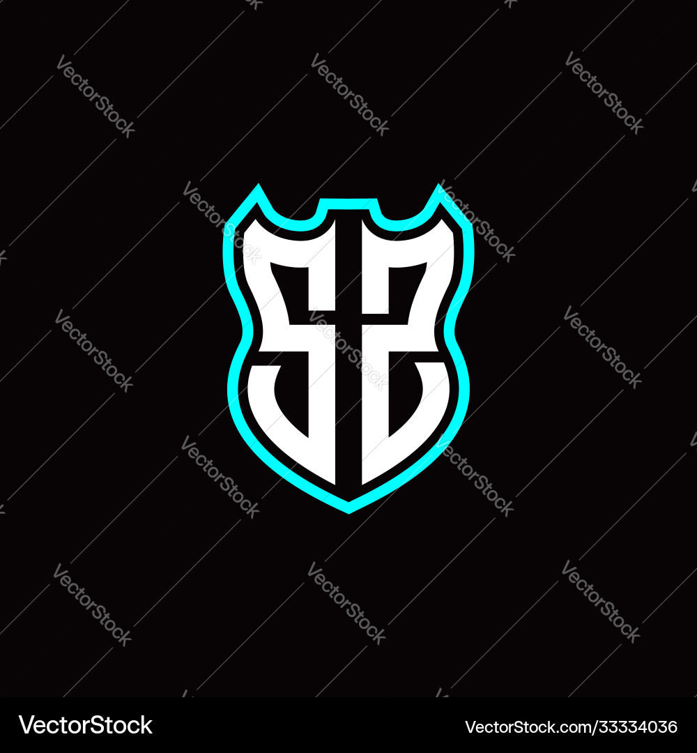 S z initial logo design with shield shape S z initial logo design with shield shape Vector Image