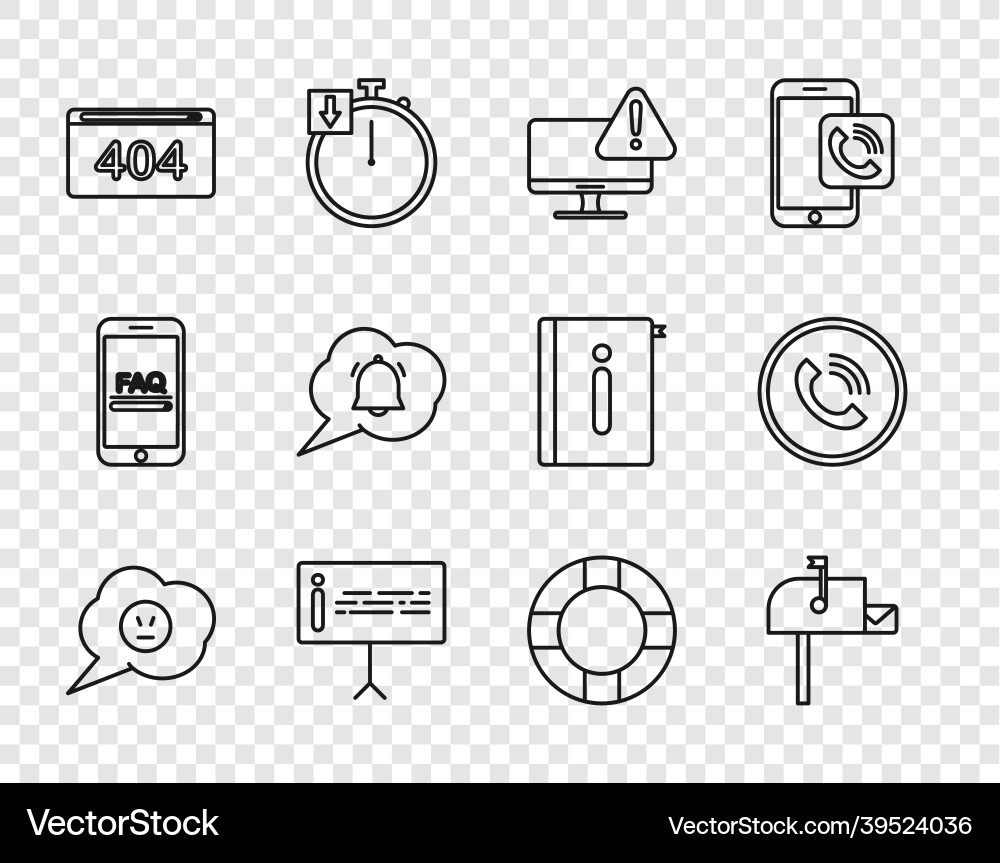 Set line speech bubble with angry smile open mail Set line speech bubble with angry smile open mail vector image