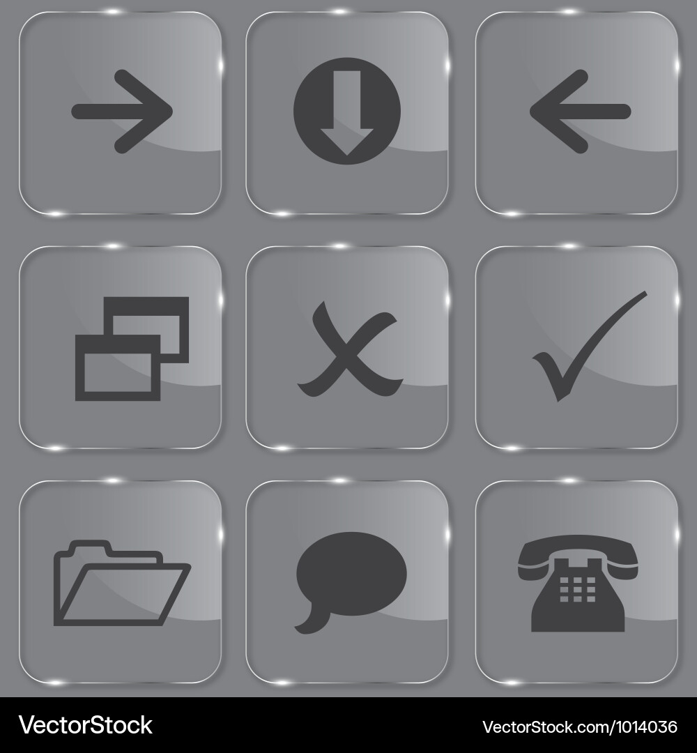 Set of shiny glass web buttons vector image