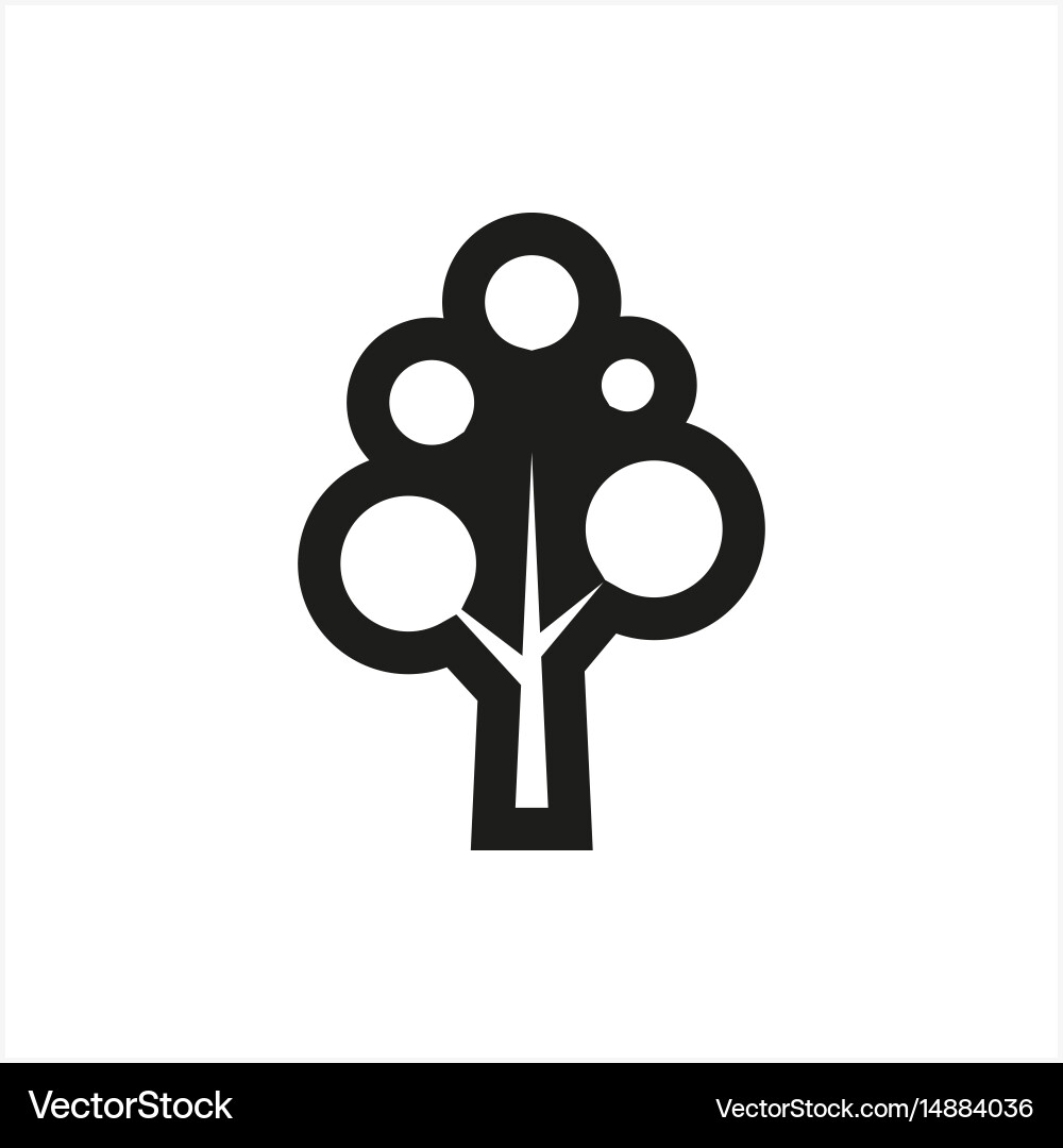 Simple minimal black tree icon symbol style vector image