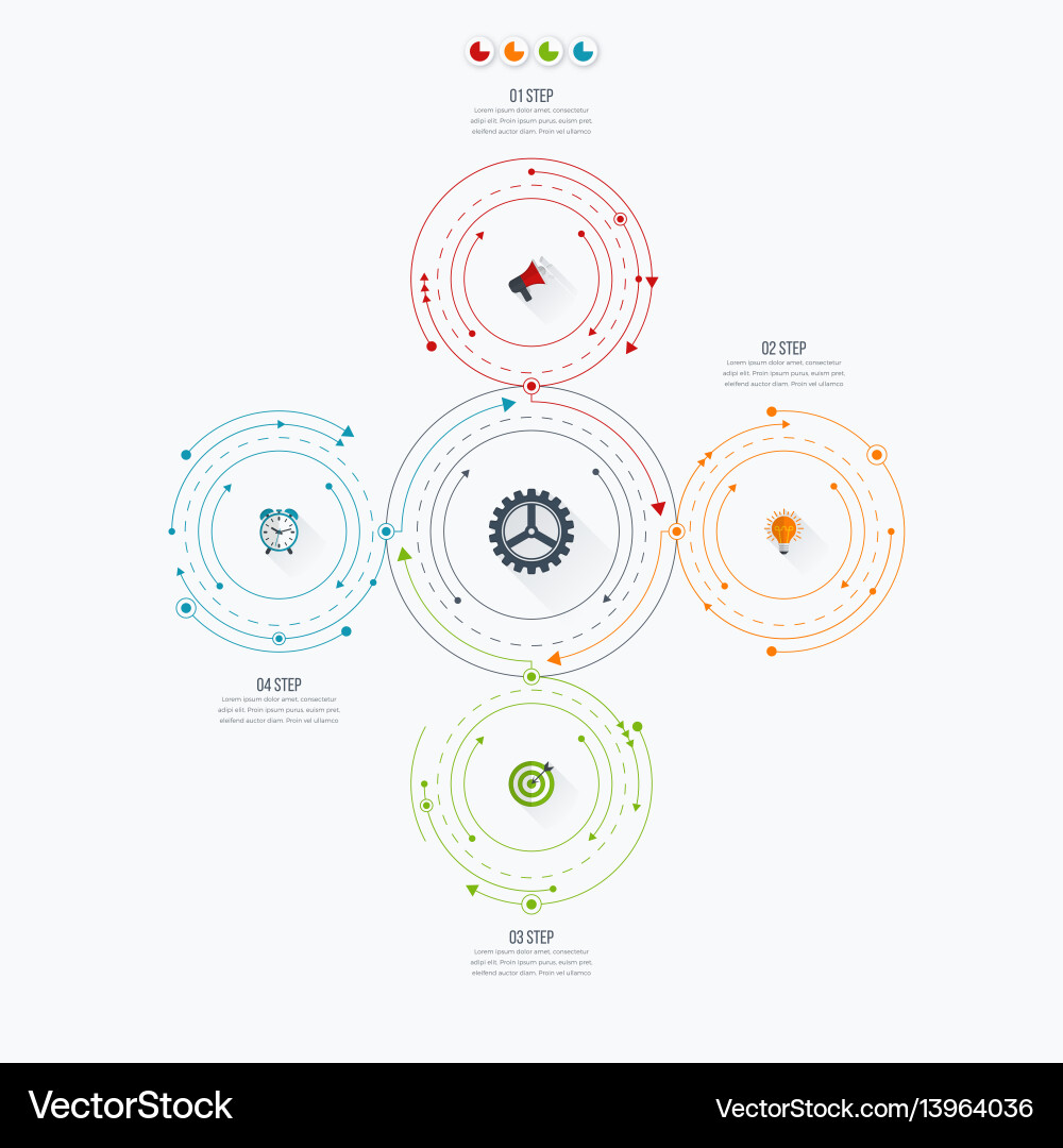 Workflow Diagram Template with Circles Vector Image